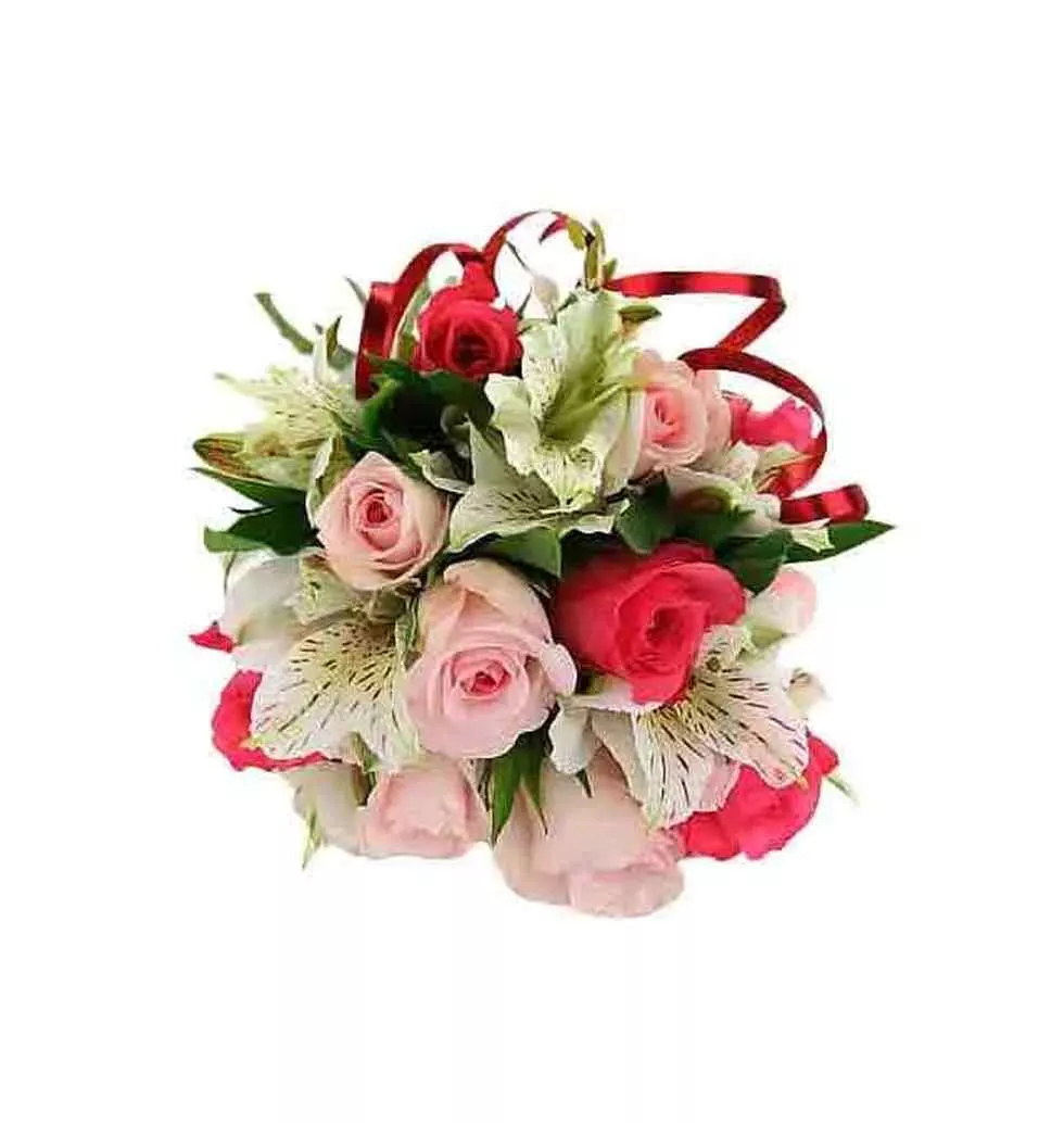 Pink Rose & Peruvian Lily Bouquet