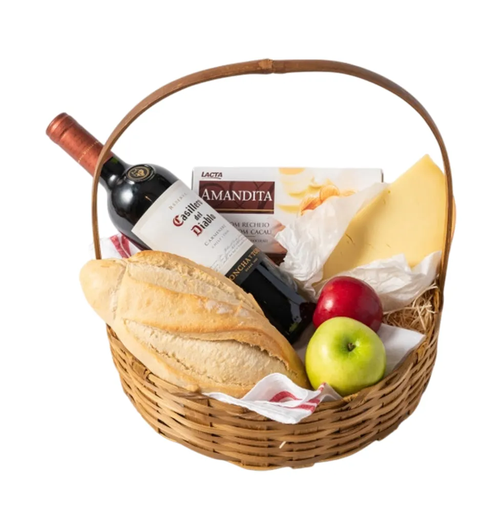 Sweet Moments Fruit and Wine Hamper