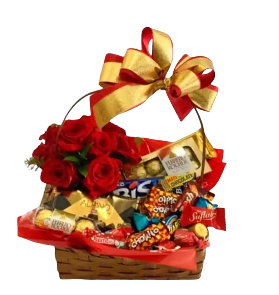 Romantic Rose & Chocolate Luxury Basket