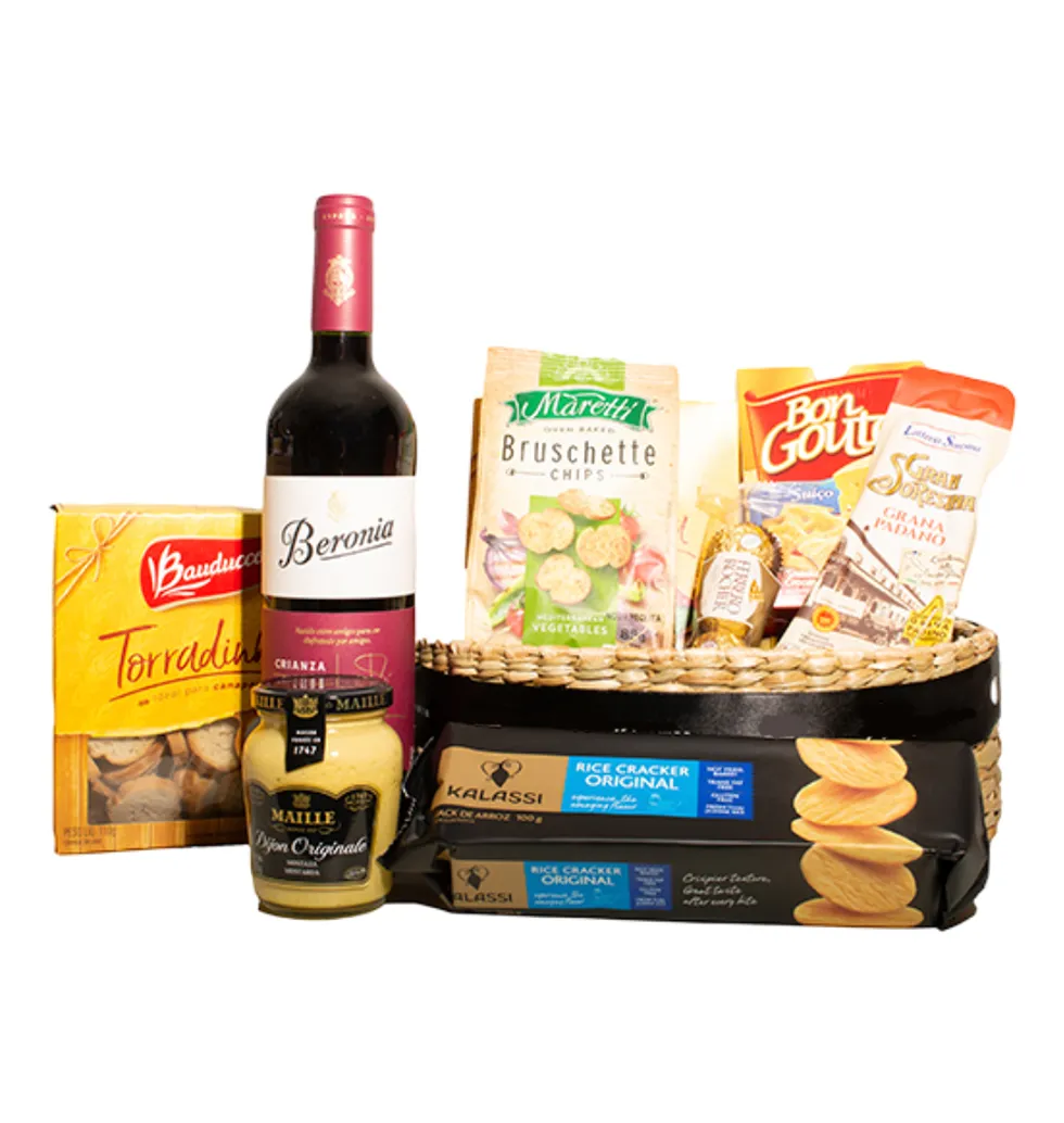 Classy Wine & Cheese Gift Set